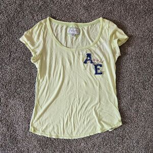 American Eagle Y2K 2000s Patchwork Pastel Long Length Lightweight Shirt